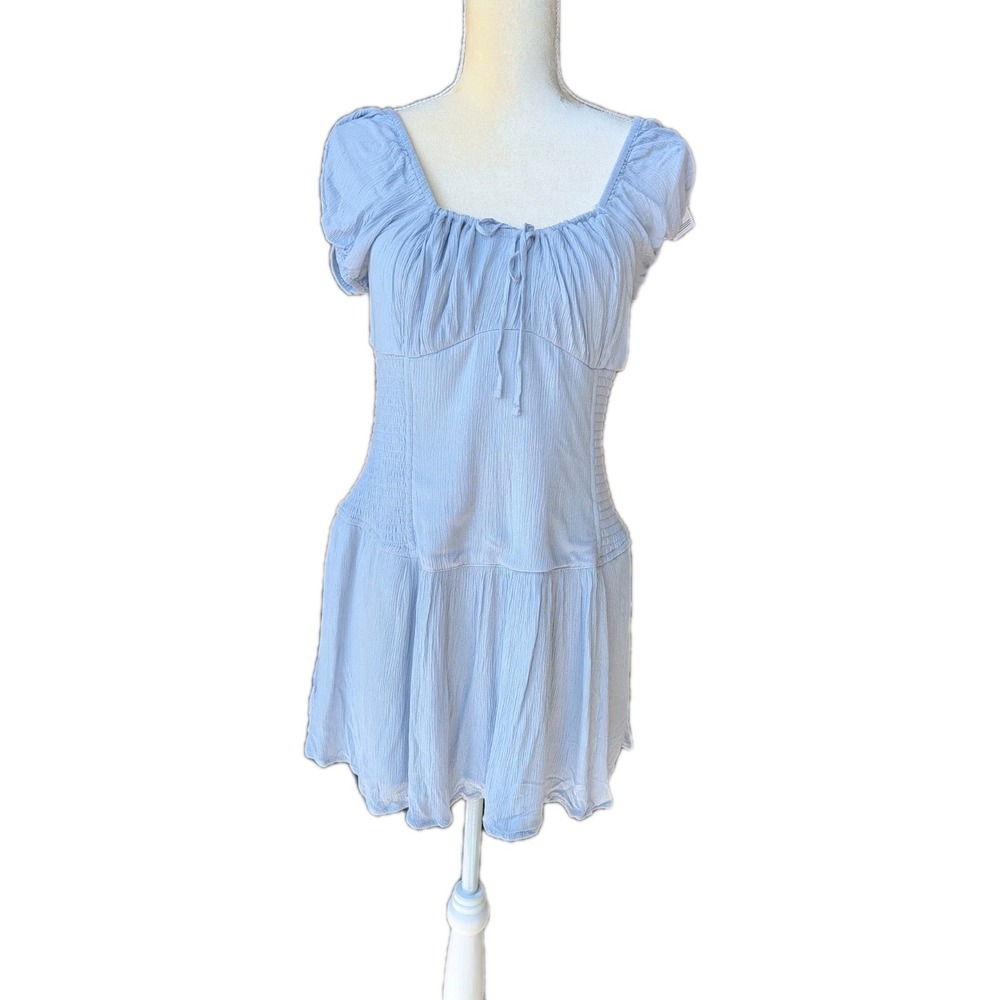 NWT Hollister Women's Romper Size M Light Blue With Shorts & Pockets